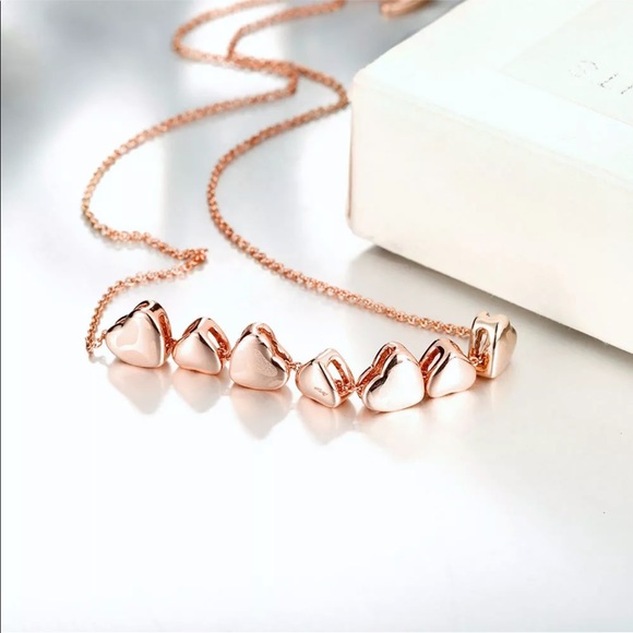 Rose Gold plated necklace heart pendant - Picture 2 of 5